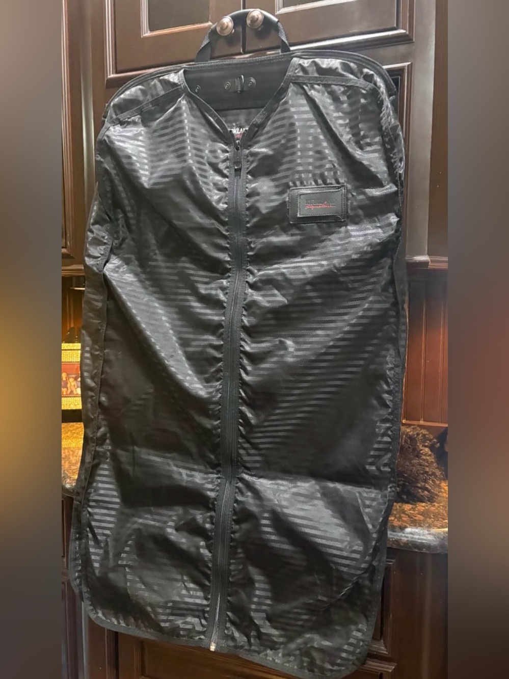 Kirkland Signature Black Striped Folding Travel Garment Suit Bag